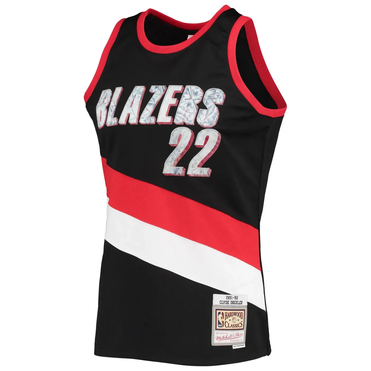 Men's Portland Trail Blazers Clyde Drexler Black 1991-92 Hardwood Classics NBA 75th Anniversary Diamond Swingman Jersey