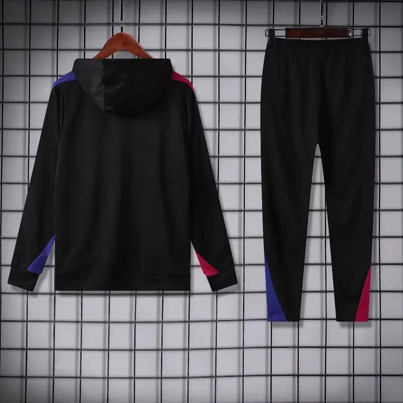 Nike Barcelona 2024-25 Hooded Black Training Tracksuit Kits