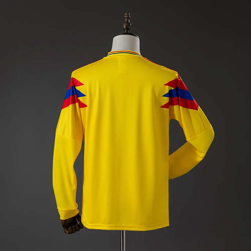 Colombia 1990 Originals Retro Home Long Sleeve Jersey