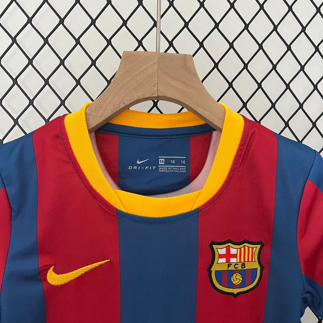 Barcelona 10-11 Home Retro Kids Kit Football Jersey