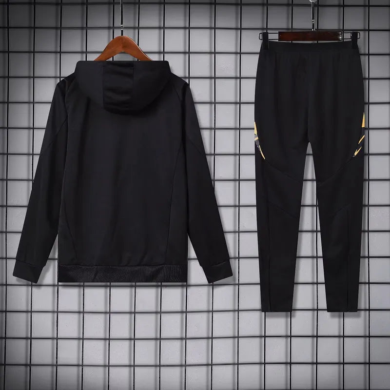 Adidas Real Madrid 2024-25 Black Hooded Training Tracksuit Kits