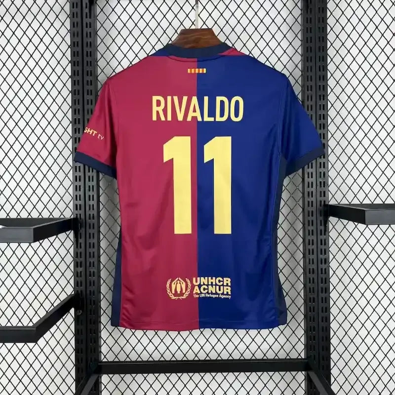 RIVALDO #11 Nike Barcelona 125th Anniversary Soccer Shirt 24-25