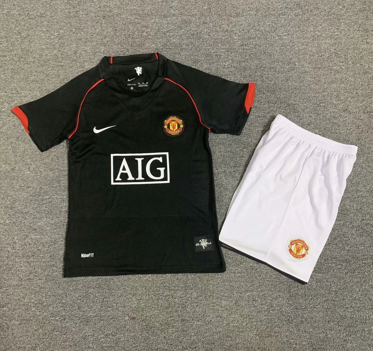Manchester United 07-08 Away Retro Kids Kits Children Sets Football Jerseys