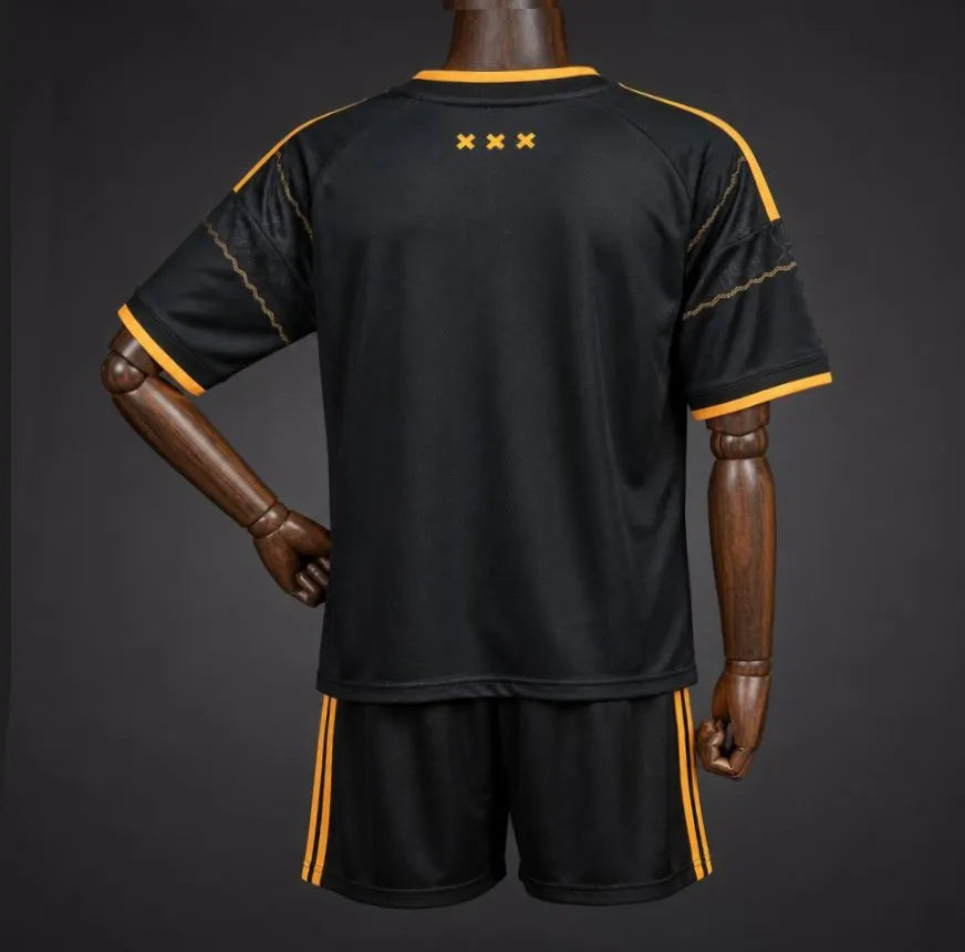 Kids 26-27 Ajax Black & Gold Away Jersey