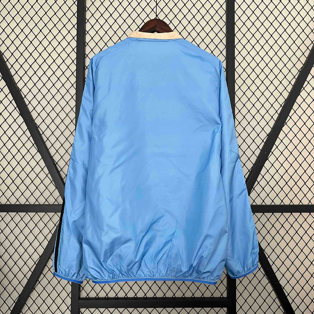 Real Madrid Blue&Beige Trench Coat Reversible Windbreaker Jacket 2024