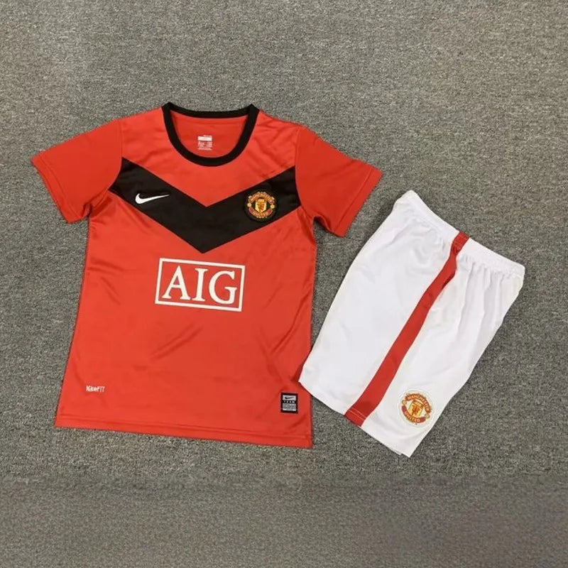 Manchester United 09-10 Home Retro Kid Kits Children Sets Jersey