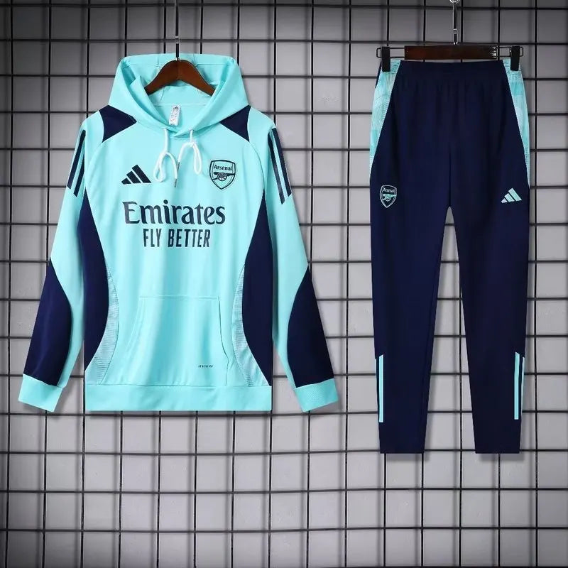 Adidas Arsenal 2024-25 Blue Hooded Training Tracksuit Kits