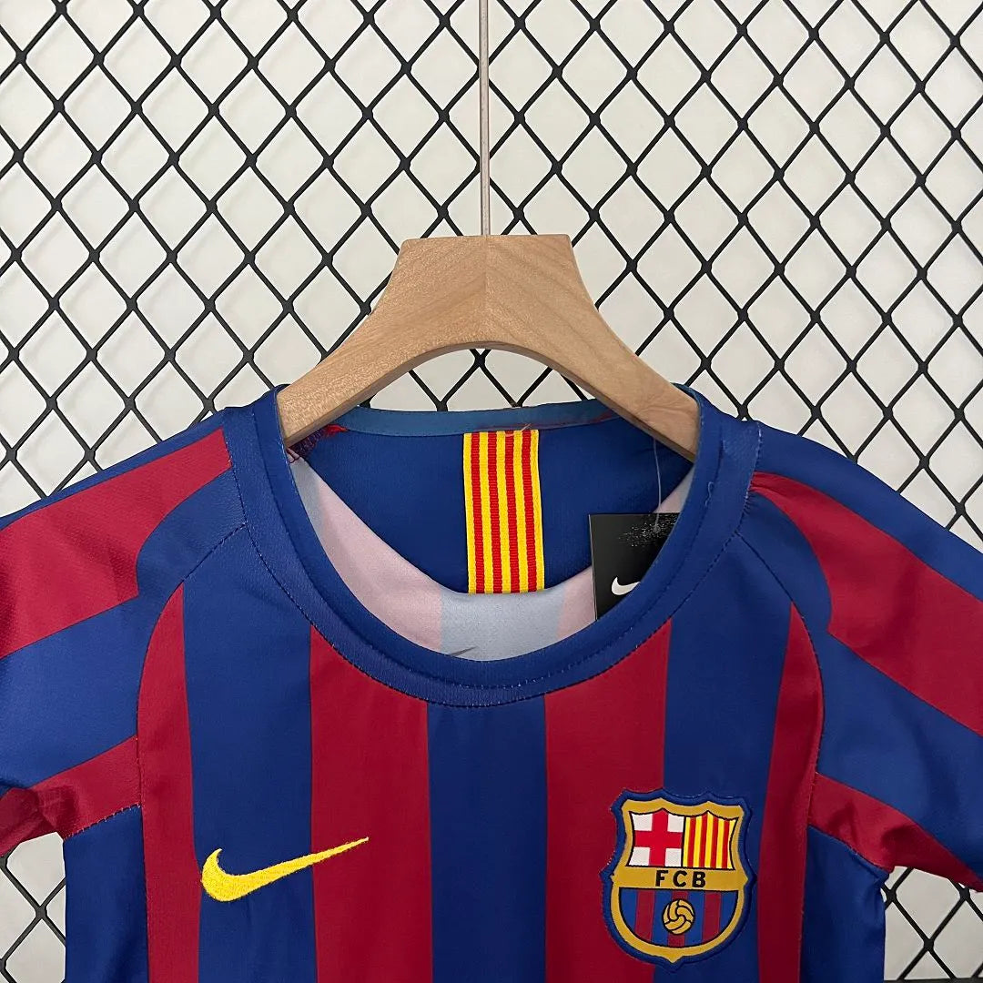 Barcelona 05-06 Home Retro Kids Kits Football Jersey