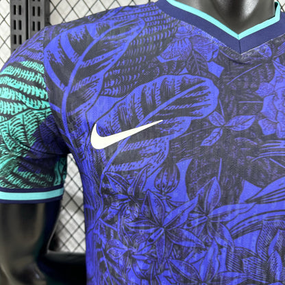 Player Version 2025 Brazil Purple with Tropical Leaf Pattern Jersey