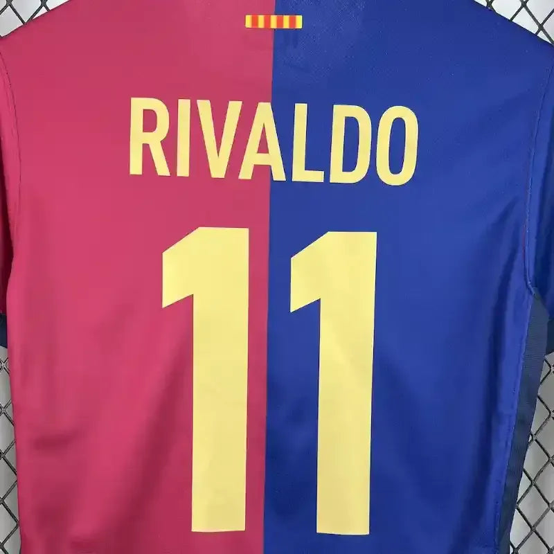 RIVALDO #11 Nike Barcelona 125th Anniversary Soccer Shirt 24-25