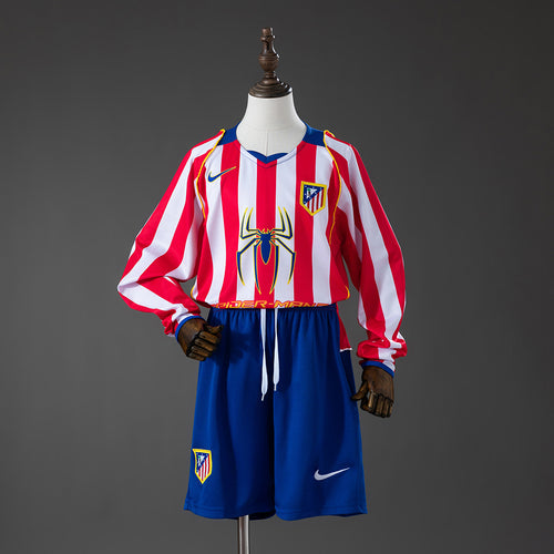 Atletico Madrid 04-05 Home Retro Long Sleeve Kids Kit