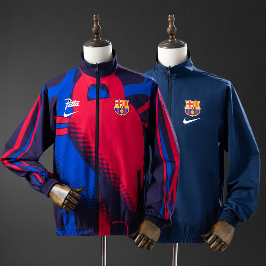 Barcelona Reversible Jacket Windbreaker - Red & Navy