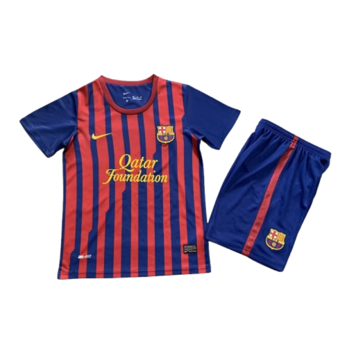 Barcelona 11-12 Home Retro Kids Kits Children Shirt Football Jersey