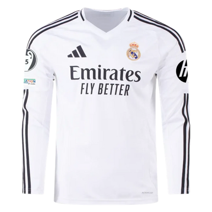 BELLINGHAM #5 Real Madrid Home Long Sleeve Replica Jersey 2024-25
