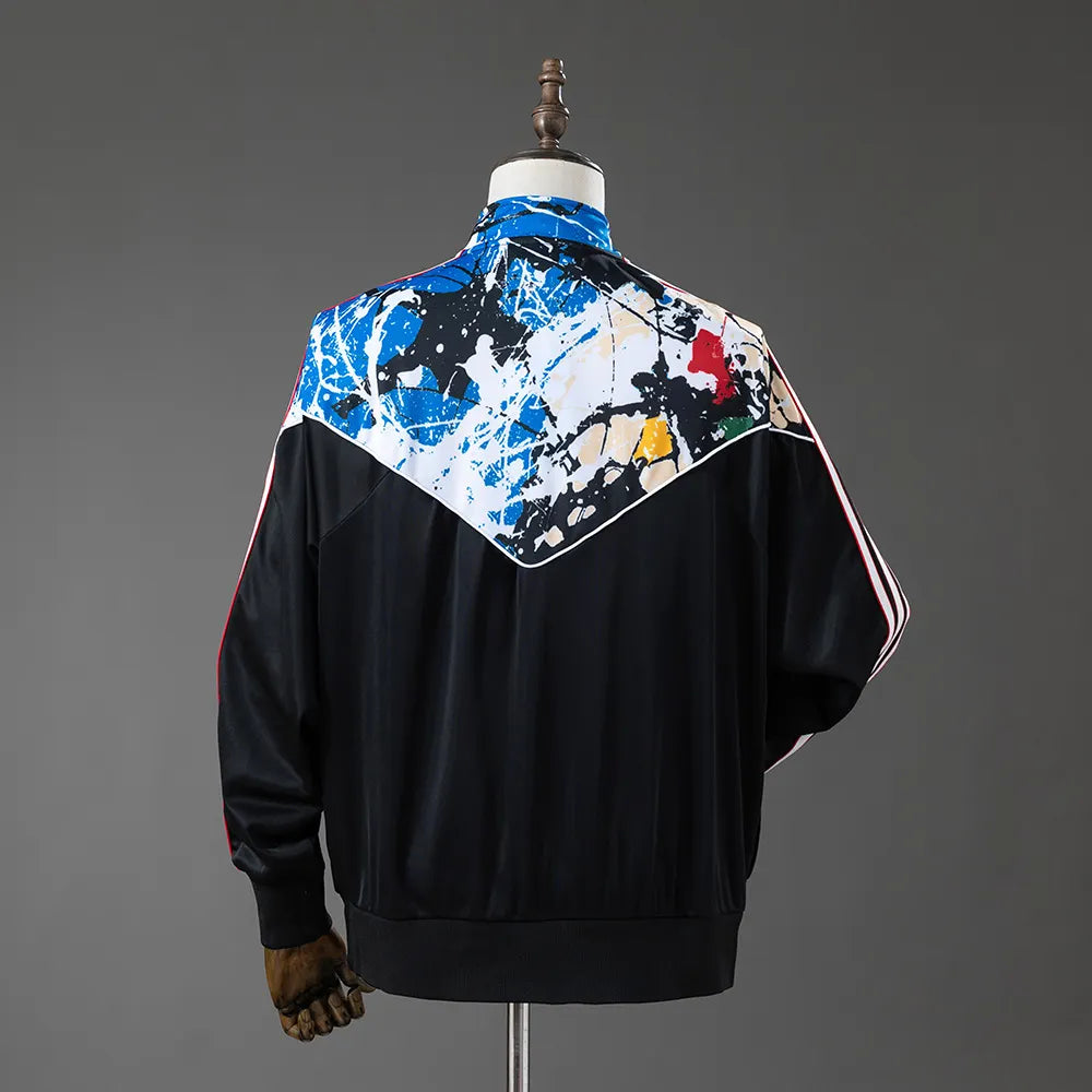 Manchester United Stone Roses Track Top 'Black Multi