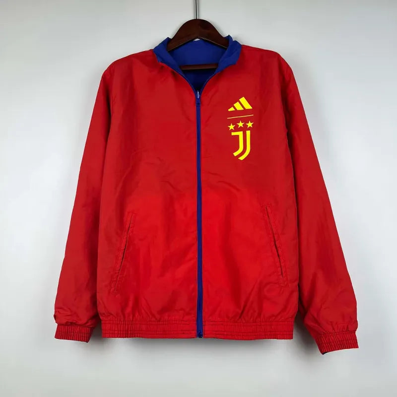 2023-2024 Juventus Reversible Windbreaker(Blue-red)Soccer Jersey 1:1 Thai Quality