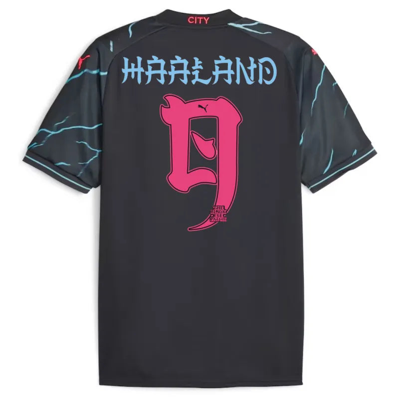 Manchester City HAALAND #9 GREALISH #10 DE BRUYNE #17 J.ALVAREZ #19 FODEN #47 Japanese Tour Printing Third Jersey 2023-24