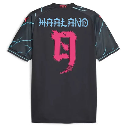 Manchester City HAALAND #9 GREALISH #10 DE BRUYNE #17 J.ALVAREZ #19 FODEN #47 Japanese Tour Printing Third Jersey 2023-24