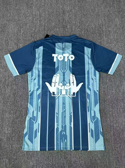 Player Version 25-26 Olympique de Marseille Blue with Geometric Stripes Jersey