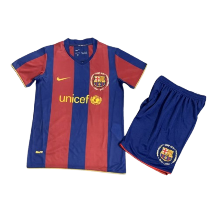 Barcelona 07-08 Home Retro Kids Kits Children Sets Football Jersey