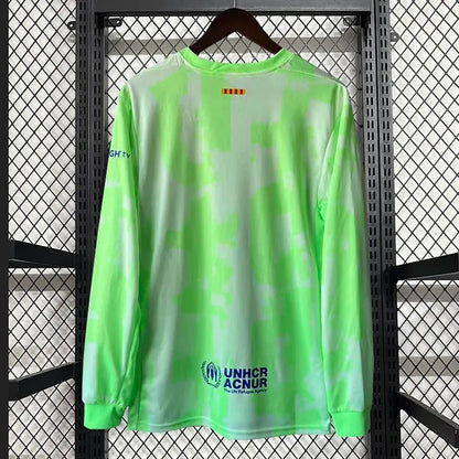 2024-25 Barcelona GAVI #6 LEWANDOWSKI #9 Long Sleeve Third Away Soccer Jersey Without Spofity Text