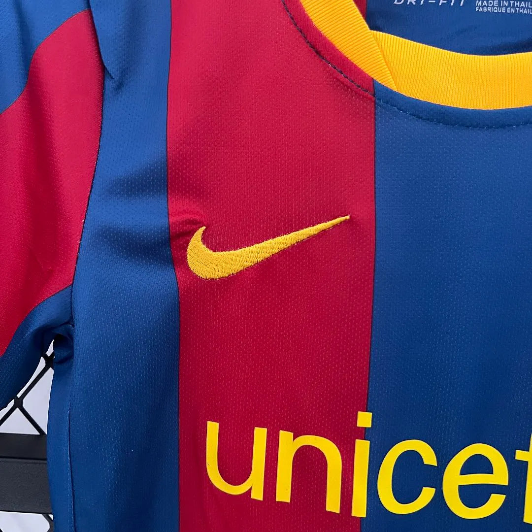 Barcelona 10-11 Home Retro Kids Kit Football Jersey