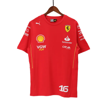 F1 Scuderia Ferrari Racing Team Charles Leclerc Driver T-Shirt 2024