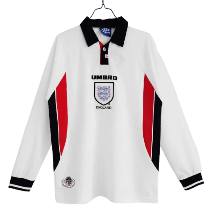1998 England World Cup Home Retro Jersey Long Sleeve #7 BACKHAM #20 OWEN