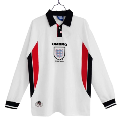 1998 England World Cup Home Retro Jersey Long Sleeve #7 BACKHAM #20 OWEN