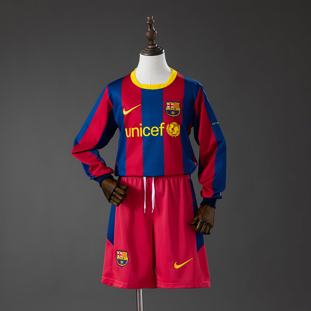 Barcelona 10-11 Home Retro Long Sleeve Kids Kit