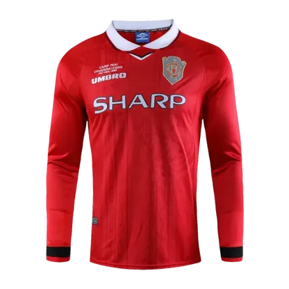 Manchester United UCL Final Retro Jersey Home Shirt Long Sleeve 1999-00