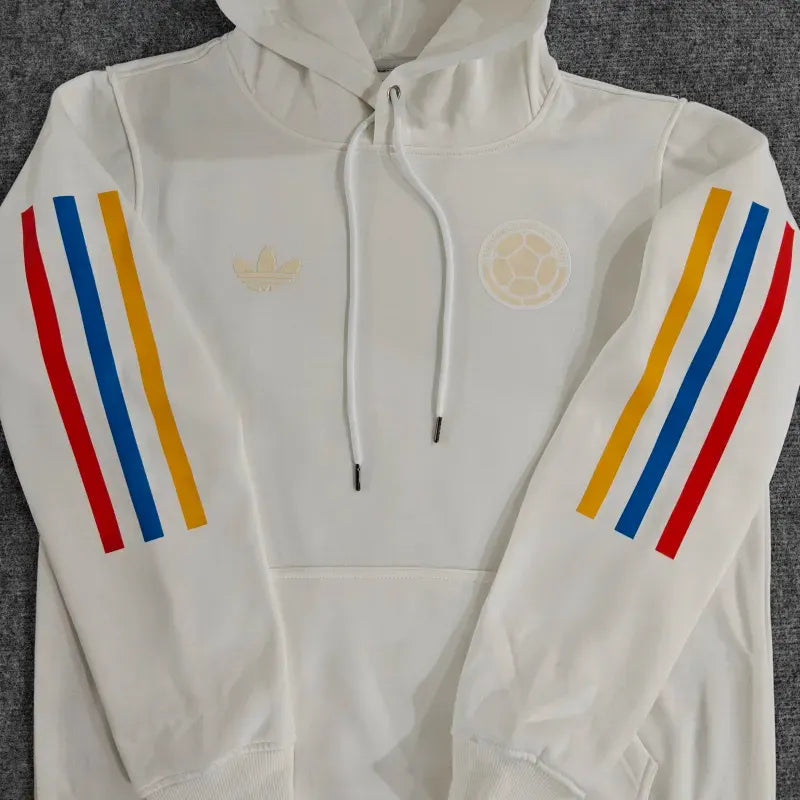 Colombia Nation 2024 100th Anniversary White Hoodie Jacket