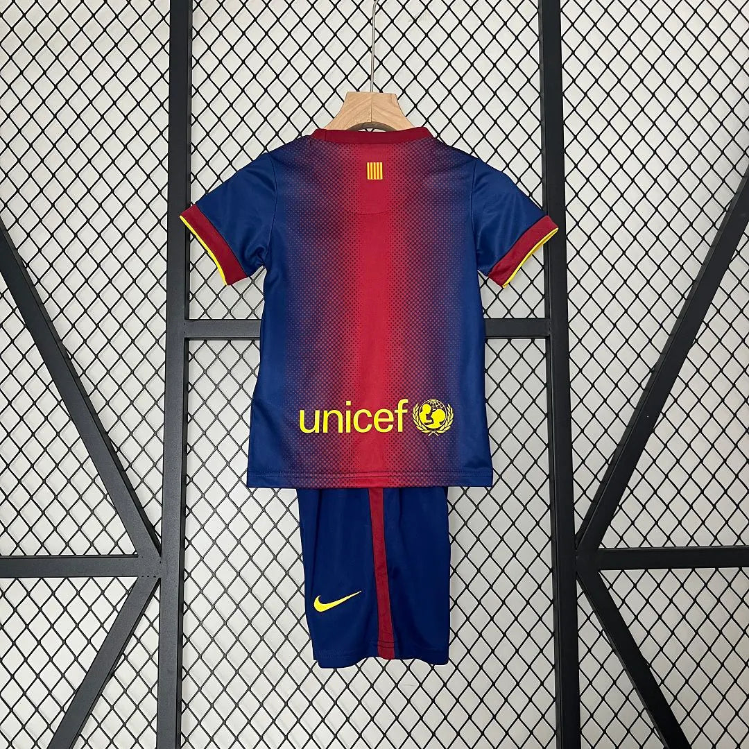 Barcelona 12-13 Home Retro Kids Kits Children Shirt Soccer Jersey