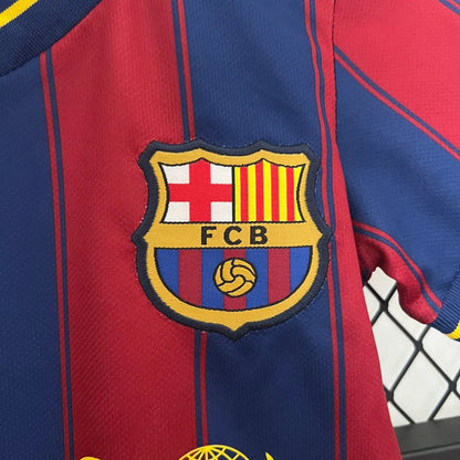 Barcelona Home 09-10 Retro Kids Kits Children Shirt Football Jersey