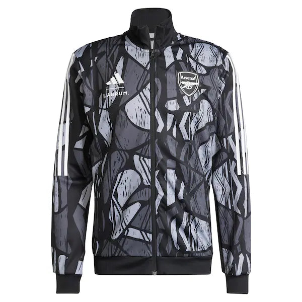 24-25 Arsenal Grey&amp;black Windbreaker Jacket Football