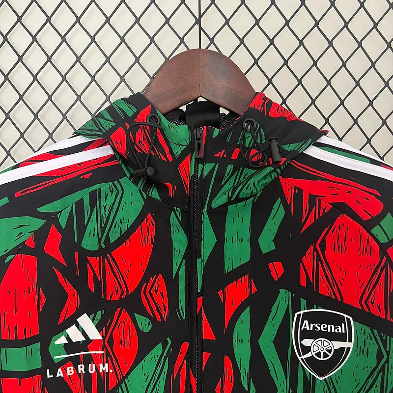 24-25 Arsenal Red&amp;Green Windbreaker Jacket Football