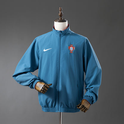 Portugal Reversible Jacket Windbreaker - Red & Cyan