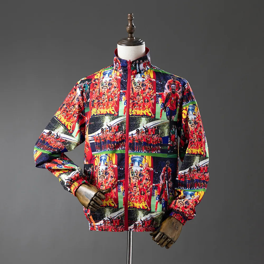Spain 2024 European Cup Yamal Reversible Jacket Windbreaker - Red