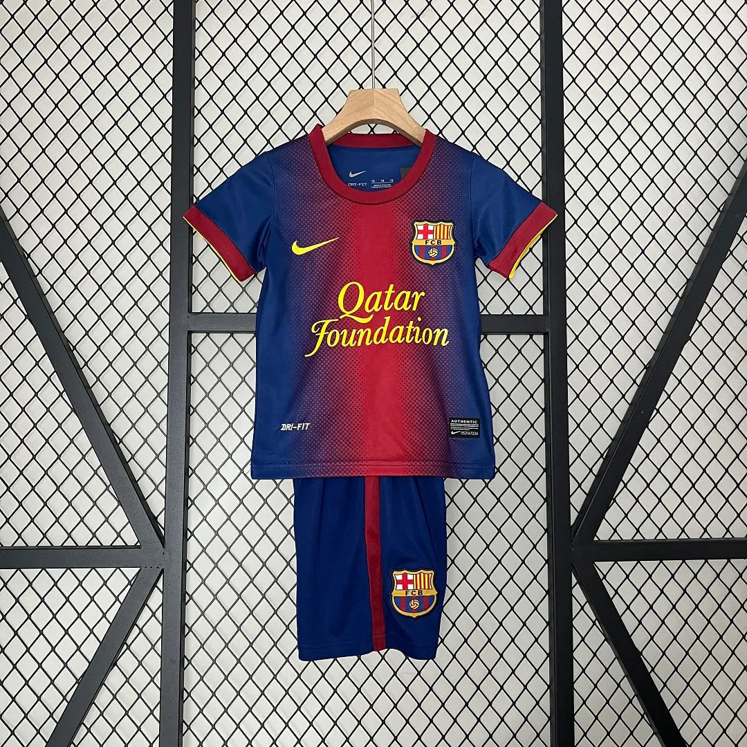 Barcelona 12-13 Home Retro Kids Kits Children Shirt Soccer Jersey