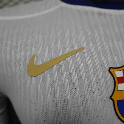 2025-26 Barcelona Home Player Version Shirt White Jersey Without Spofity Text