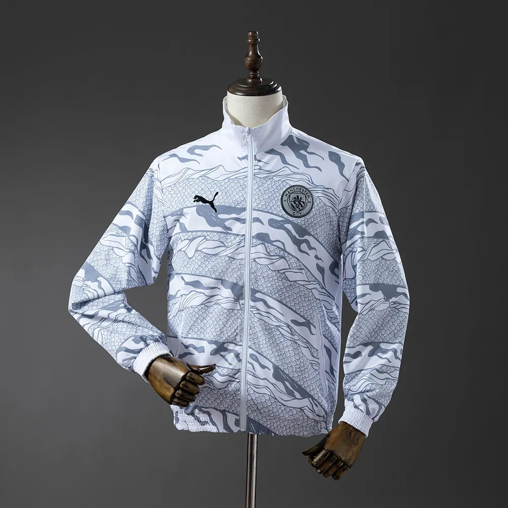 Manchester City Reversible Jacket Windbreaker - White & Mint Green