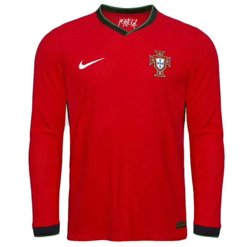 2024 Portugal Nation Home Long Sleeve Jersey Euro