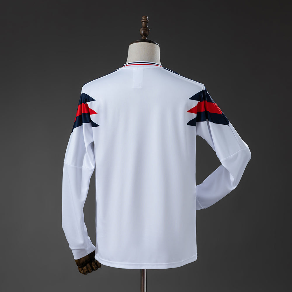 England 1990 Home Retro Long Sleeve Jersey