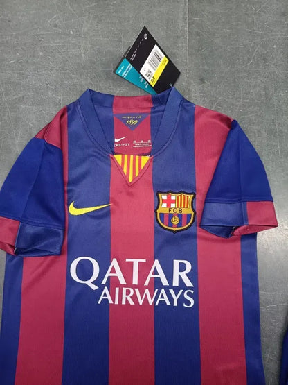 Barcelona Home 2014-15 Retro Kids Kits Jersey+Shorts
