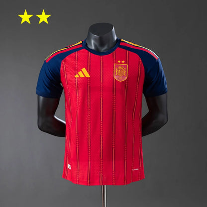 Mens Spain 2026 World Cup Home Jersey Player Version (Champion 2-Star Version)