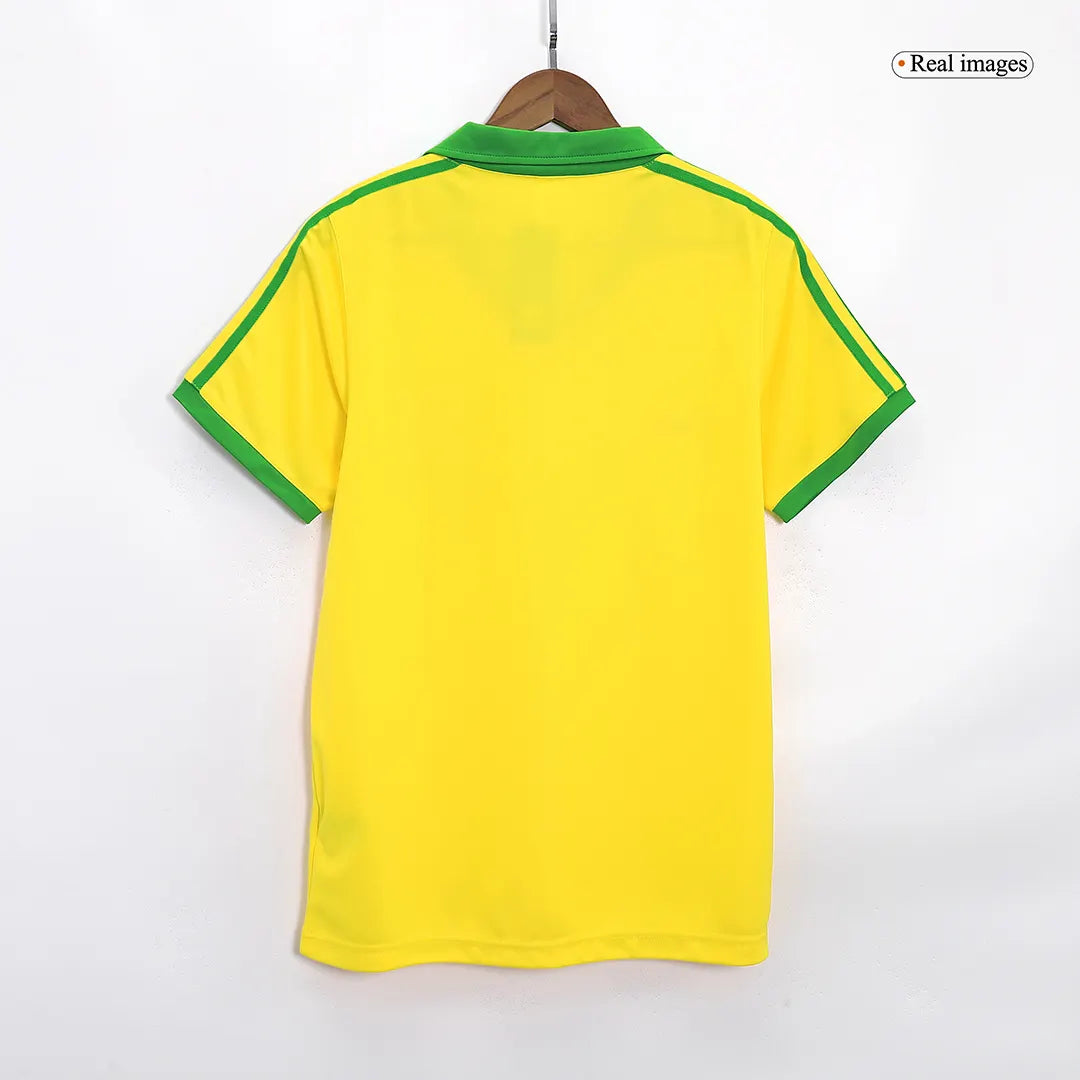 Brazil Nation Home Soccer Retro Yellow Jersey 1977