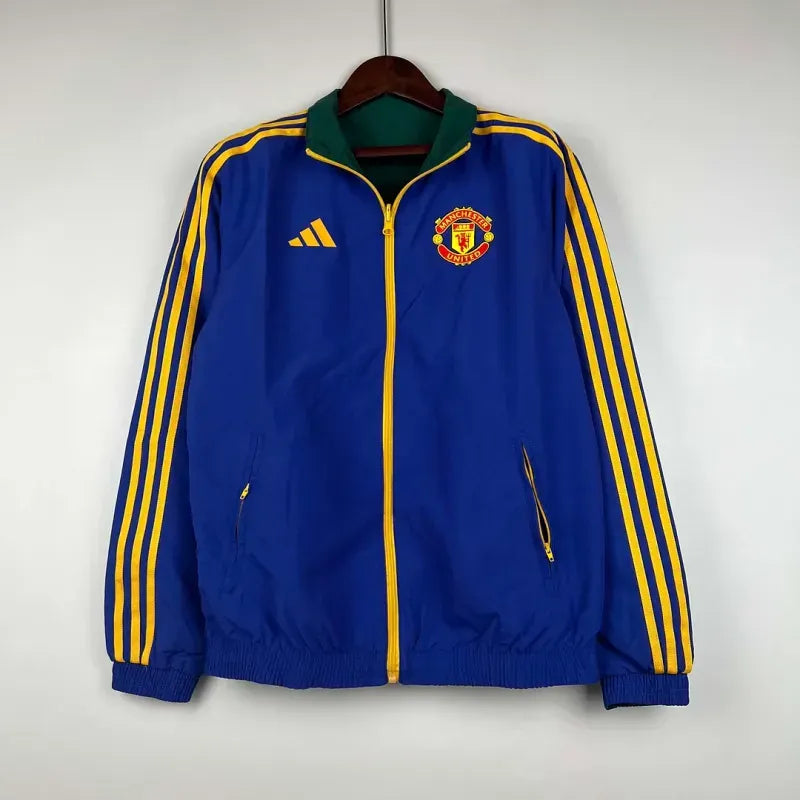 2023-2024 Manchester United Reversible Windbreaker(Blue-Green)Soccer Jersey 1:1 Thai Quality