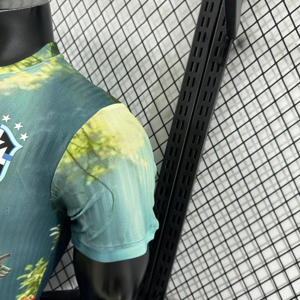 Player Version 2025 Brazil Light Blue with Jesus Christ Religious Artwork Jersey