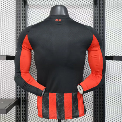 Player Version 25-26 AC Milan Home Long Sleeve Jersey