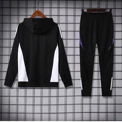 Adidas Real Madrid 2024-25 Hooded Black Training Tracksuit Kits